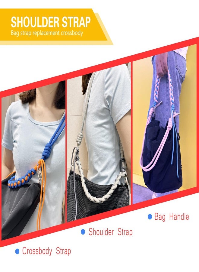 DAOSUN Dark Blue Paracord Rope Purse Straps Replacement Crossbody for Handbags, O Shape Adjustable Braided Bag Shoulder Strap Hand Woven Cross Body Purse Strap for Men & Women - Image 2